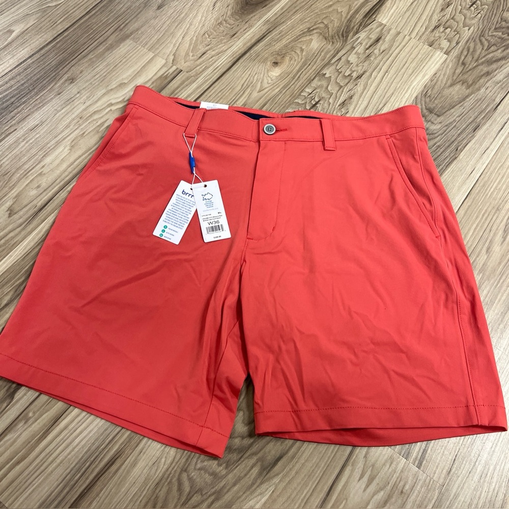 Southern Tide 8” Brrrdie Gulf Performance Shorts Mineral Red Men's 36W $108 NWT